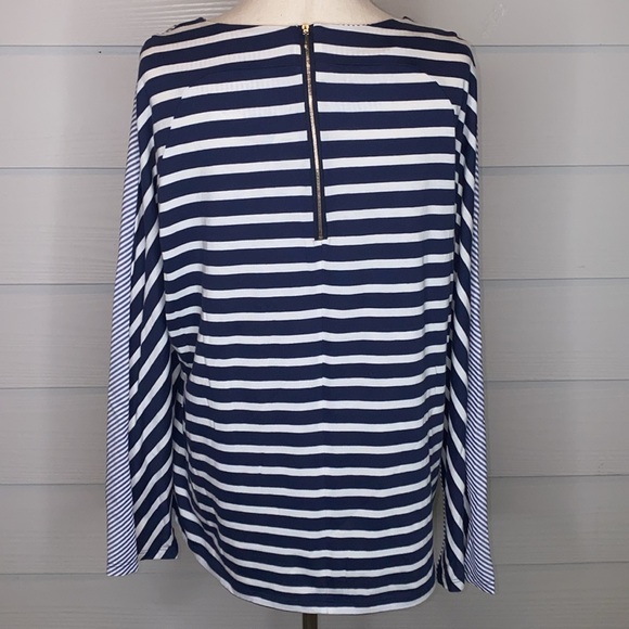 Vineyard Vines striped panel 3/4 length sleeves top, sz L - Picture 6 of 8